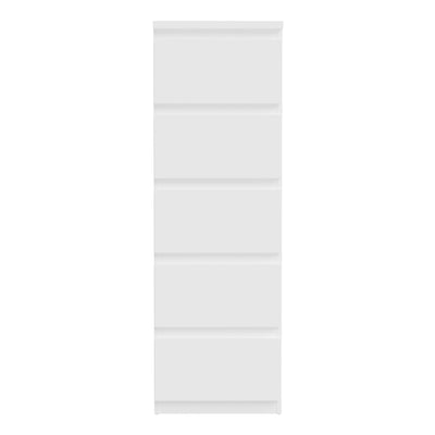 Edmore 5 Drawer Tall Narrow Chest in White