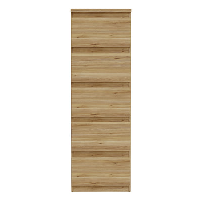 Edmore 5 Drawer Tall Narrow Chest in Mauvella Oak