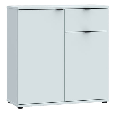 Ganymede 2 Door Cupboard with Drawer and Top Lip Detail in Light Grey