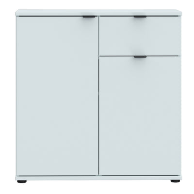 Ganymede 2 Door Cupboard with Drawer and Top Lip Detail in Light Grey