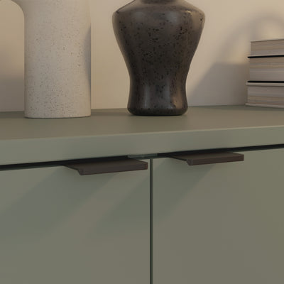 Ganymede Wide 3 Door Cupboard with Drawer in Sage Green