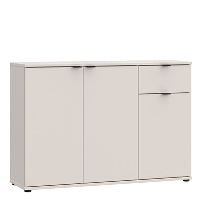 Ganymede Wide 3 Door Cupboard with Drawer in Sand