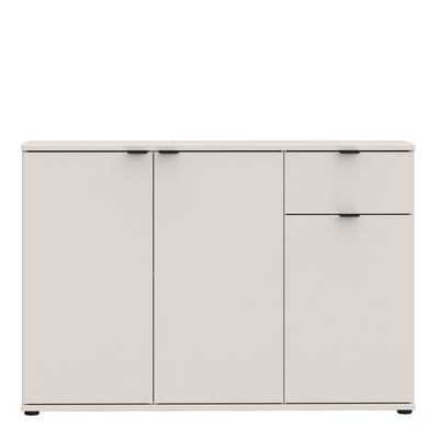 Ganymede Wide 3 Door Cupboard with Drawer in Sand