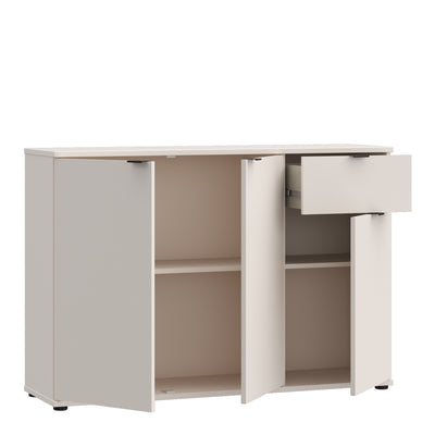 Ganymede Wide 3 Door Cupboard with Drawer in Sand