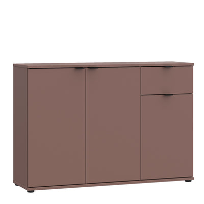 Ganymede Wide 3 Door Cupboard with Drawer in Terracotta