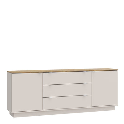 Ganymede Large Sideboard with 3 Drawers & 2 Doors in Mauvella Oak and Sand