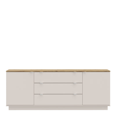 Ganymede Large Sideboard with 3 Drawers & 2 Doors in Mauvella Oak and Sand