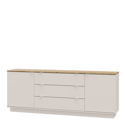 Ganymede Large Sideboard with 3 Drawers & 2 Doors in Mauvella Oak and Sand