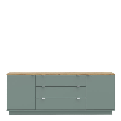 Ganymede Large Sideboard with 3 Drawers & 2 Doors in Mauvella Oak and Sage