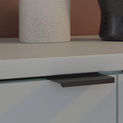 Ganymede Wide TV Unit with Open Shelf, Drawer & 2 Doors in Light Grey