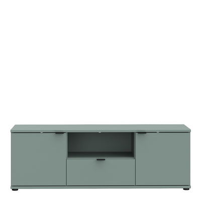 Ganymede Wide TV Unit with Open Shelf & 2 Doors in Sage Green