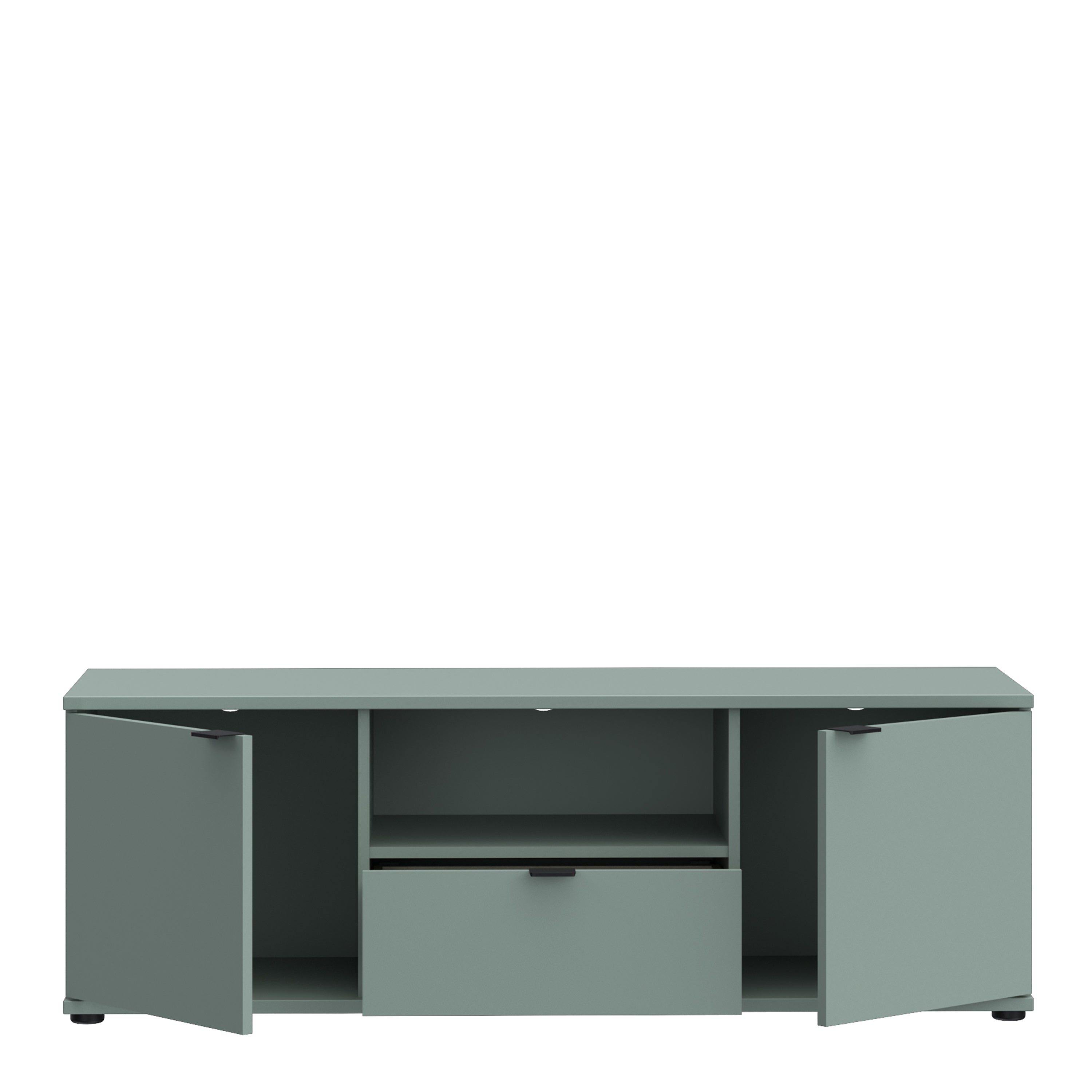 Ganymede Wide TV Unit with Open Shelf & 2 Doors in Sage Green