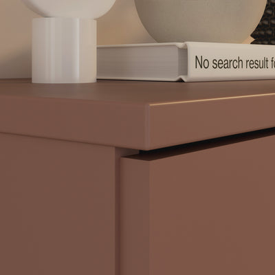 Ganymede Wide TV Unit with Open Shelf, Drawer & 2 Doors in Terracotta