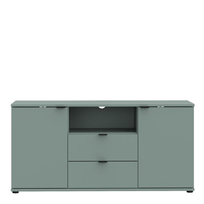 Ganymede TV Unit with Open Shelf, Drawer & 2 Doors in Sage Green