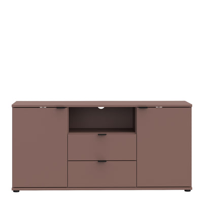 Ganymede TV Unit with Open Shelf, 2 Drawers & 2 Doors in Terracotta
