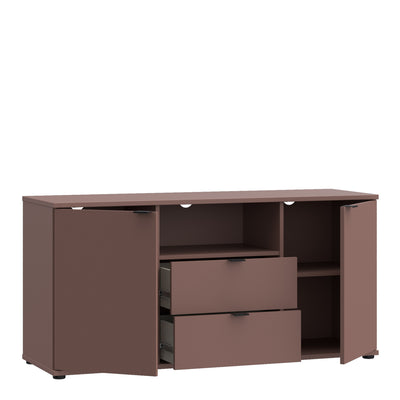 Ganymede TV Unit with Open Shelf, 2 Drawers & 2 Doors in Terracotta
