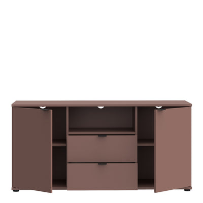 Ganymede TV Unit with Open Shelf, 2 Drawers & 2 Doors in Terracotta