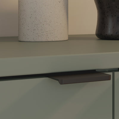 Ganymede Wide TV Unit with Open Shelving, 2 Drawers & 2 Doors in Sage Green
