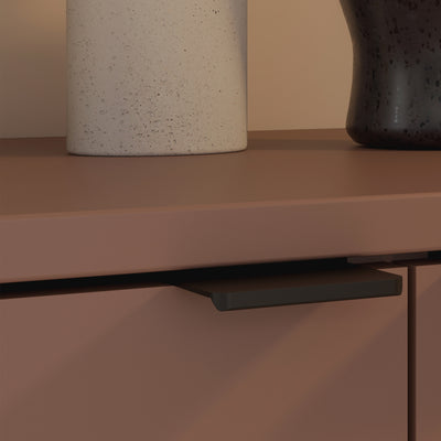Ganymede Wide TV Unit with Open Shelving, 2 Drawers & 2 Doors in Terracotta