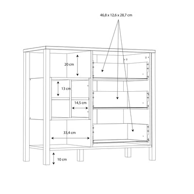 High Rock 3 Drawer Display Chest in Matt Black/Riviera Oak – FTG, view 11