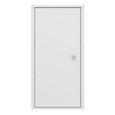 Ipsarion Hanging Cupboard with 1 Door & Silver Handle in White