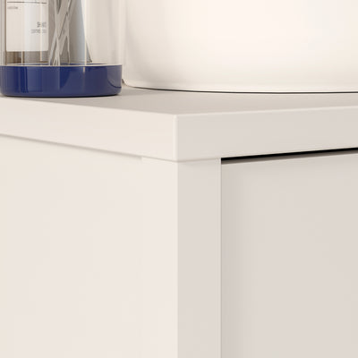 Ipsarion Hanging Cupboard with 1 Door & Silver Handle in White