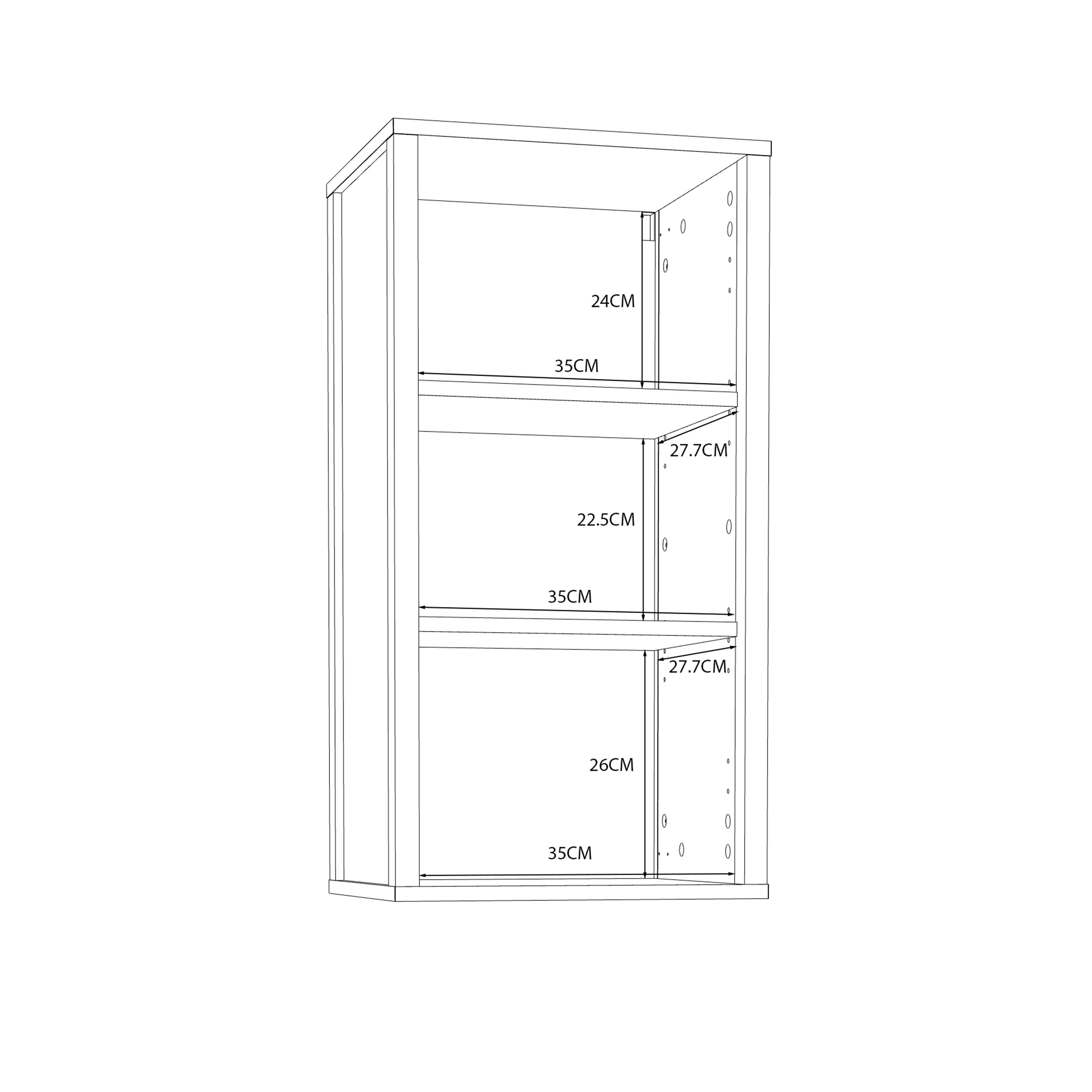 Ipsarion Hanging Cupboard with 1 Door & Silver Handle in White