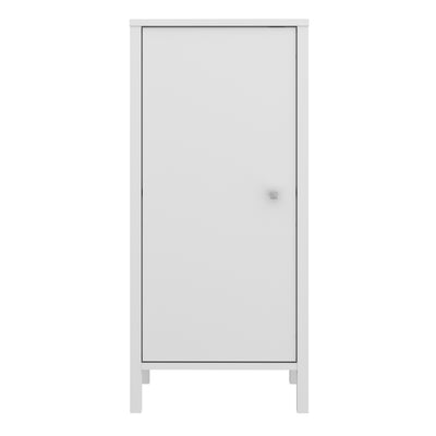 Ipsarion Under Sink Bathroom Storage Unit with 1 Door & Silver Handle in White