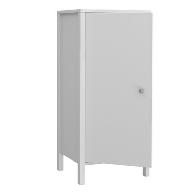 Ipsarion Under Sink Bathroom Storage Unit with 1 Door & Silver Handle in White