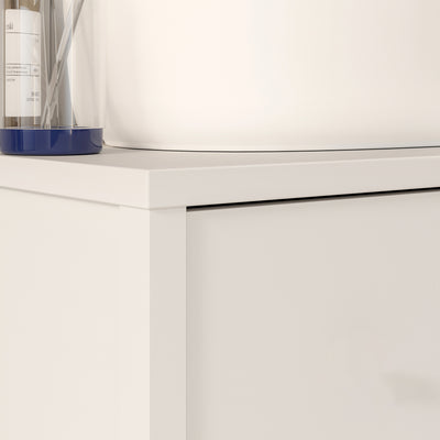 Ipsarion Under Sink Bathroom Storage Unit with 1 Door & Silver Handle in White
