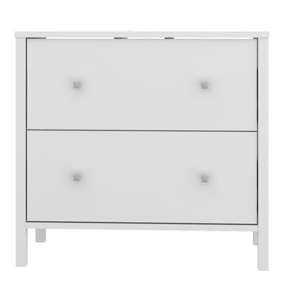 Ipsarion Under Sink Bathroom Storage Unit with 2 Drawers & Silver Handles in White