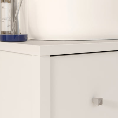 Ipsarion Under Sink Bathroom Storage Unit with 2 Drawers & Silver Handles in White