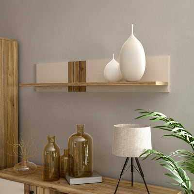 Grafton Wall Shelf In Cream and Oak – FTG, view 4