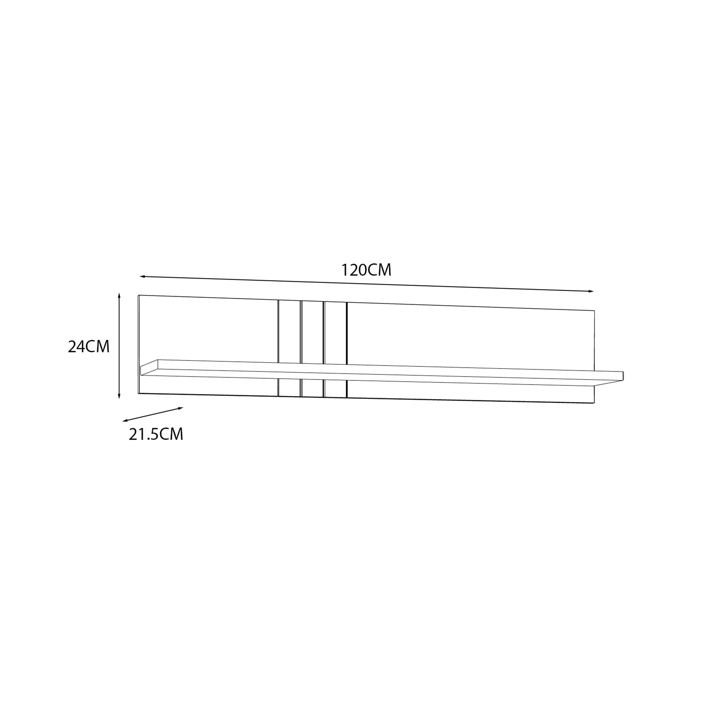 Grafton Wall Shelf In Cream and Oak – FTG, view 5