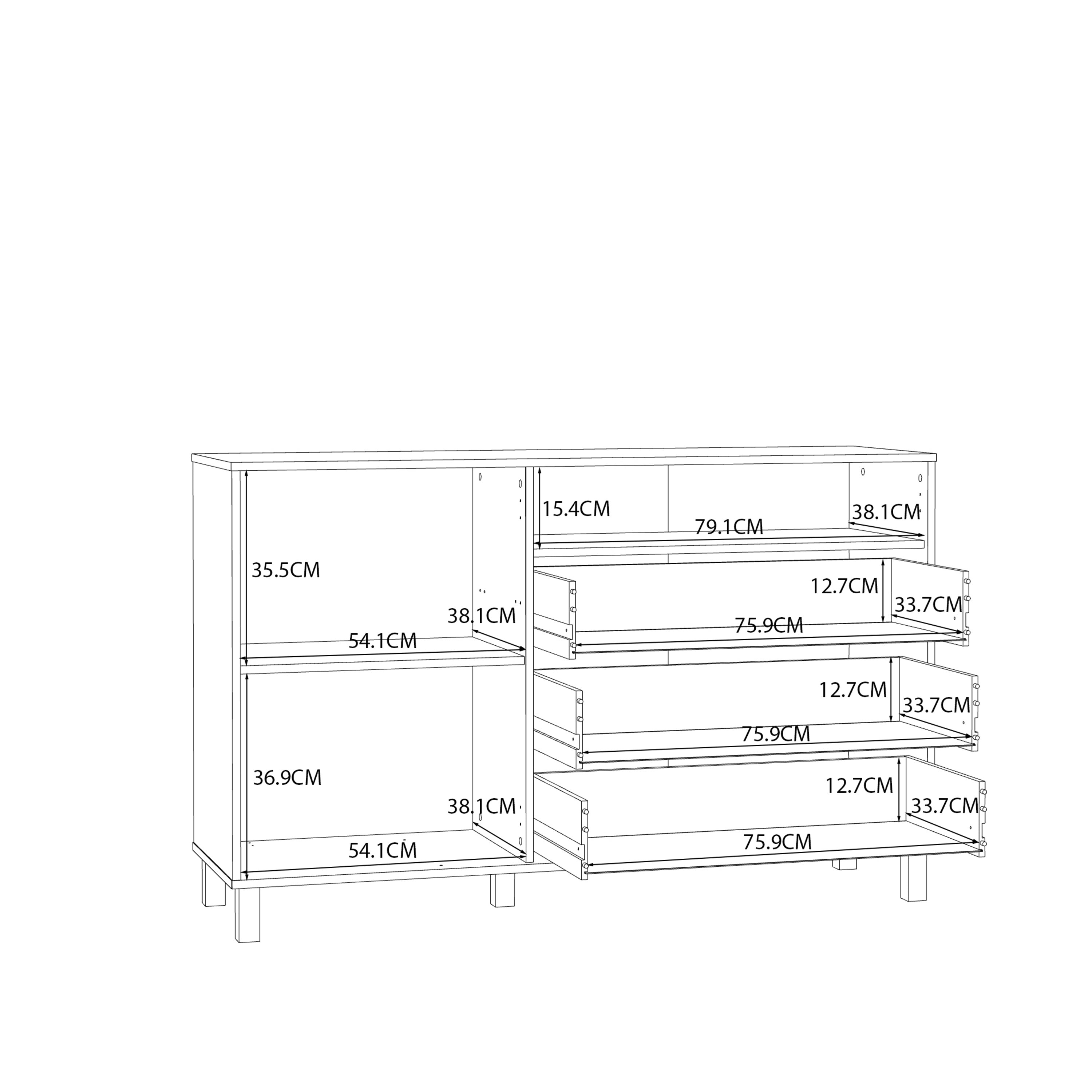 Grafton 1 Door 3 Drawer Chest In Cream and Oak – FTG, view 11
