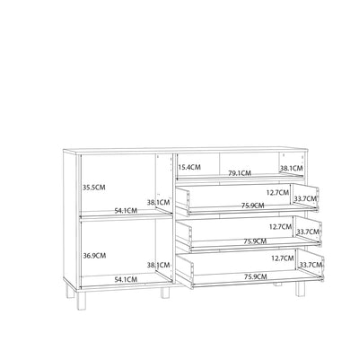 Grafton 1 Door 3 Drawer Chest In Cream and Oak – FTG, view 11