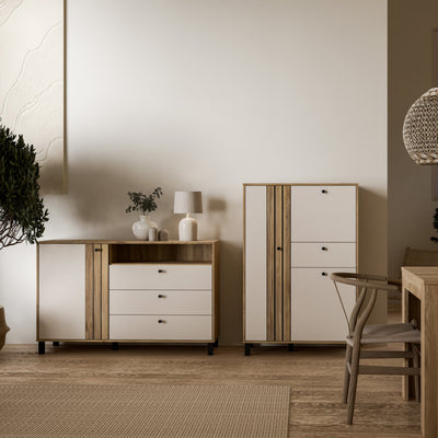 Grafton 1 Door 3 Drawer Chest In Cream and Oak – FTG, view 5