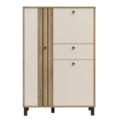 Grafton 3 Door 1 Drawer Cabinet In Cream and Oak – FTG, view 2