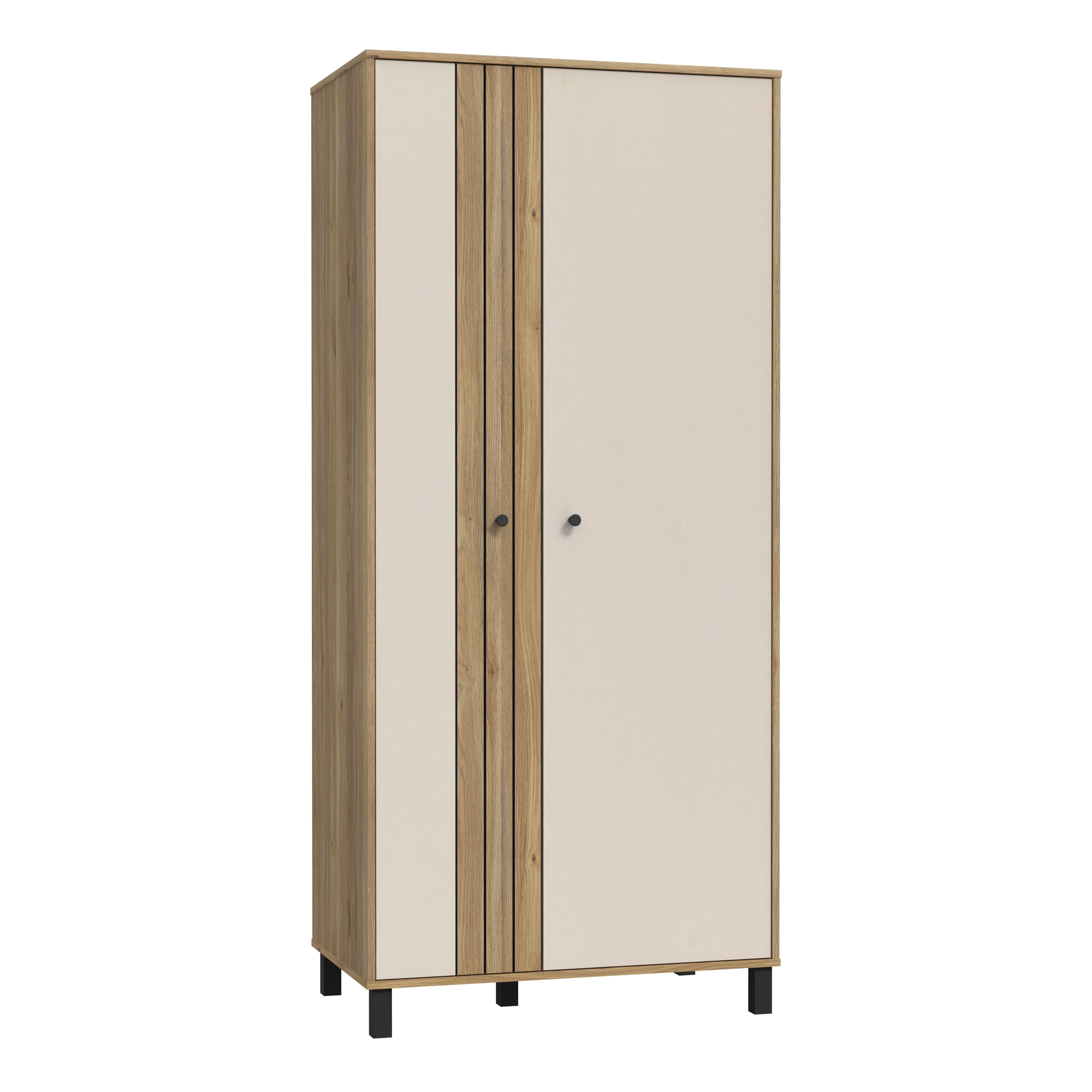 Grafton 2 Door Wardrobe In Cream and Oak – FTG