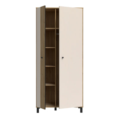 Grafton 2 Door Wardrobe In Cream and Oak – FTG, view 4