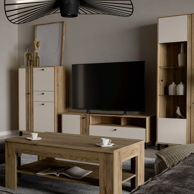 Grafton TV Unit n Cream and Oak – FTG, view 6