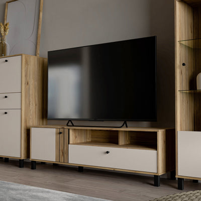Grafton TV Unit n Cream and Oak – FTG, view 7