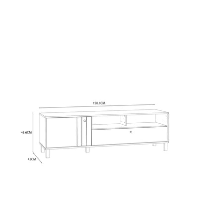 Grafton TV Unit n Cream and Oak – FTG, view 9