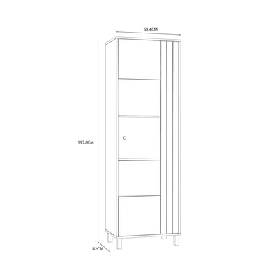 Grafton Glass Door Display Cabinet in Cream and Oak – FTG, view 7