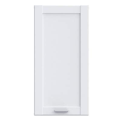 Lokko Hanging Cupboard with 1 Door & Silver Handle in White