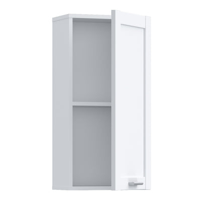 Lokko Hanging Cupboard with 1 Door & Silver Handle in White