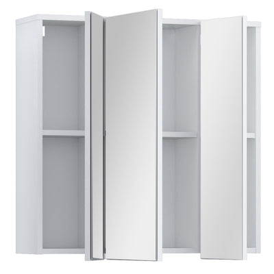 Lokko Hanging Cupboard with 3 Mirror Doors in White