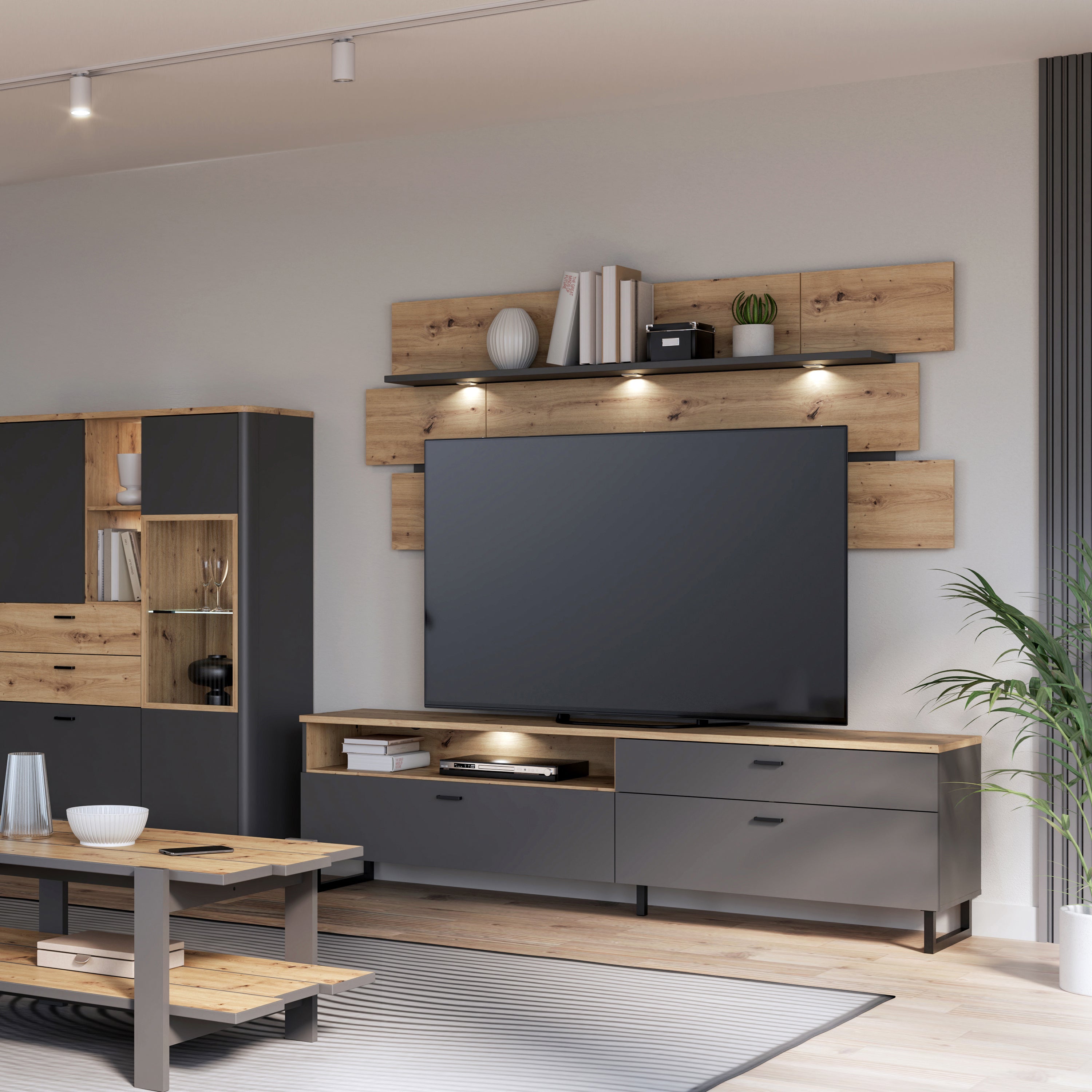 Klara Wall Shelf inc LED Lighting – FTG, view 3