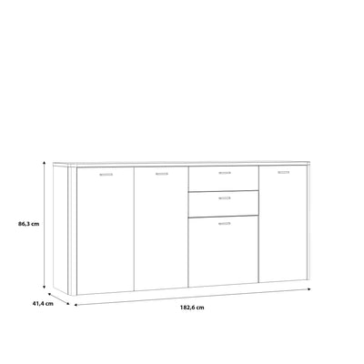 Klara 4 Door 2 Drawer Chest in Grey and Oak – FTG, view 10