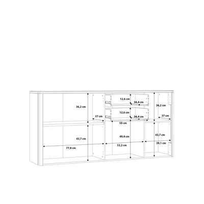 Klara 4 Door 2 Drawer Chest in Grey and Oak – FTG, view 11
